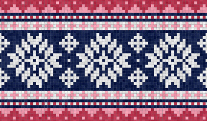 Scandinavian style seamless mosaic tiles pattern