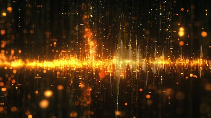 Golden Abstract Lightwave Cityscape Illumination