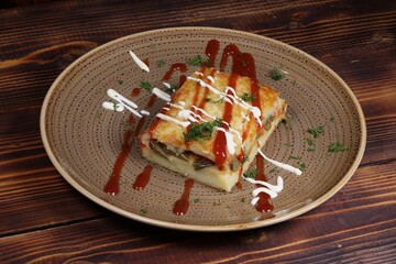 Layered Casserole with Sauces, Dill