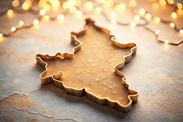 India-Shaped Cookie Dough on a Minimalist Background
