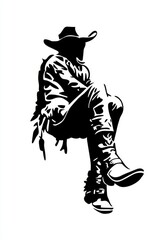 Fototapeta premium silhouette of cowboy