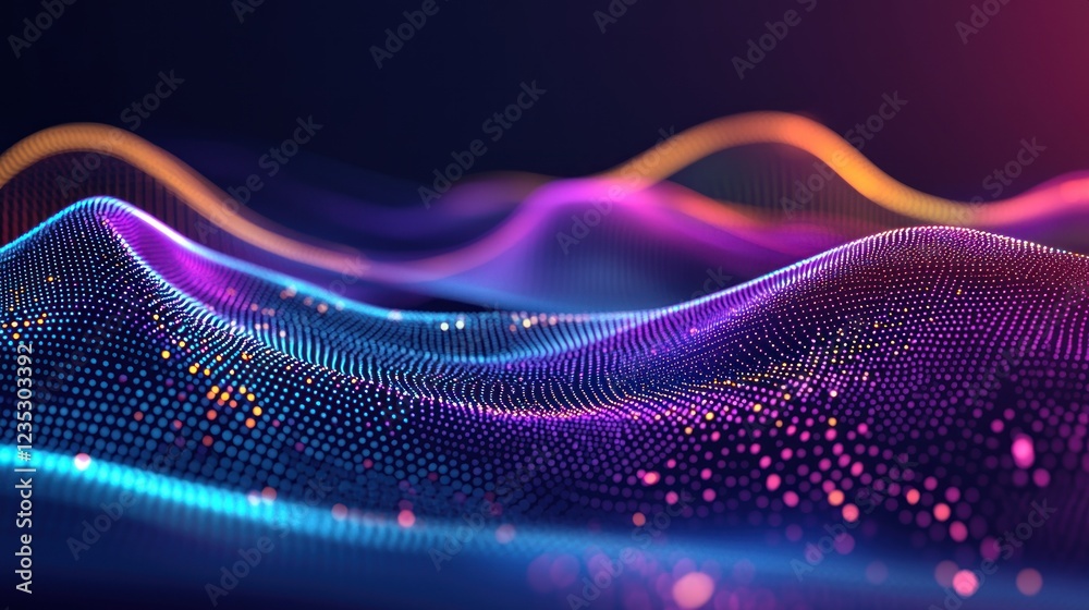 Poster Abstract Colorful Data Wave Visualization
