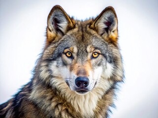 Fototapeta premium Isolated Half Body of a Majestic Wolf for a Powerful Design