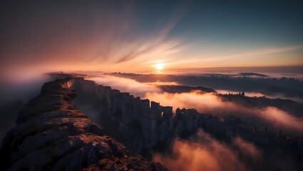 sunset over the mountains