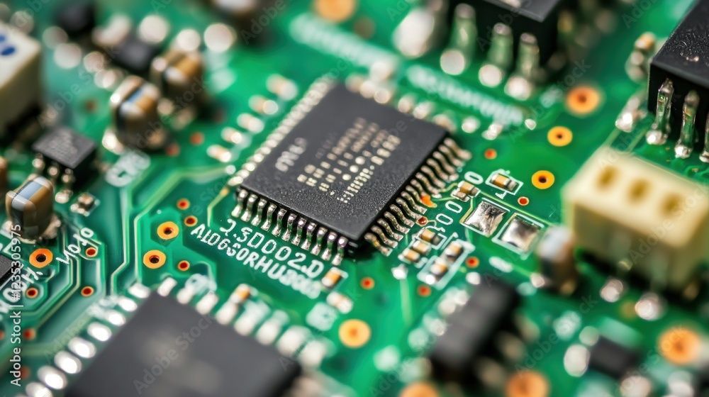 Poster close up of a circuit board with integrated circuit