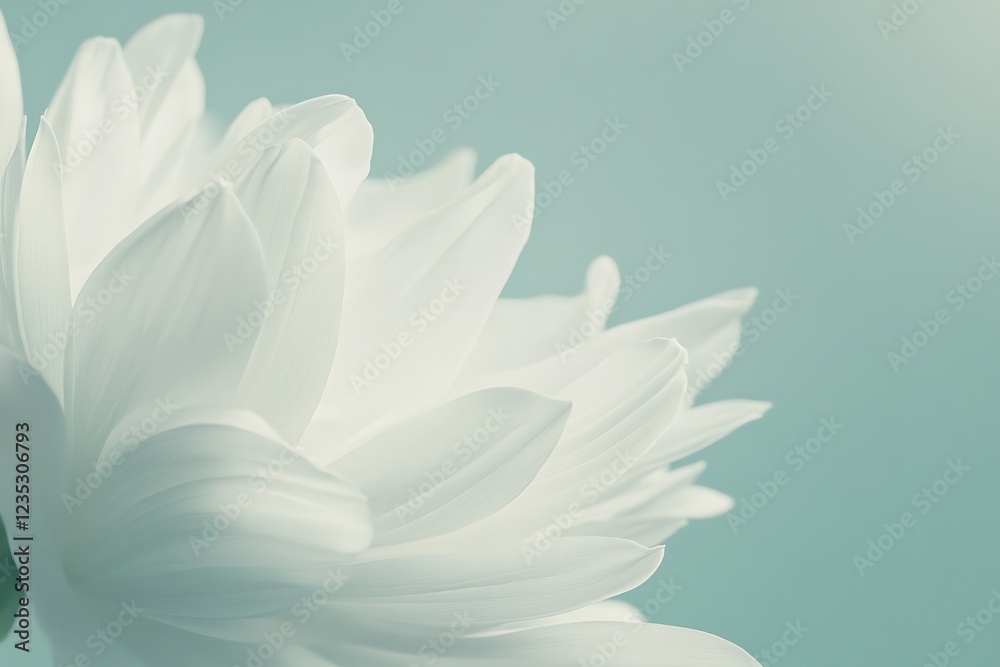 Wall mural Delicate White Flower Petals in Soft Light