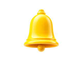 A classic yellow bell isolated on white, perfect for signaling or messaging designs. Generative AI
