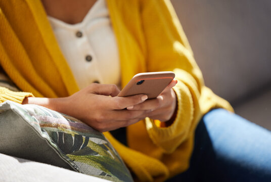 Hands, student and typing with phone at house of social media, university registration and study portal. Female person, mobile and sign up with education app, reading campus blog and college schedule