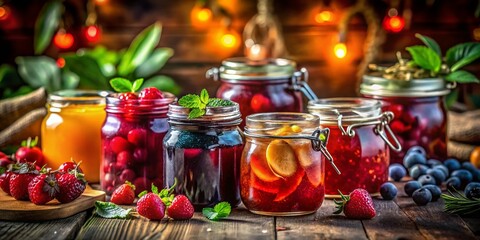 Long Exposure Photography: Rustic Jars of Fruit & Berry Jams