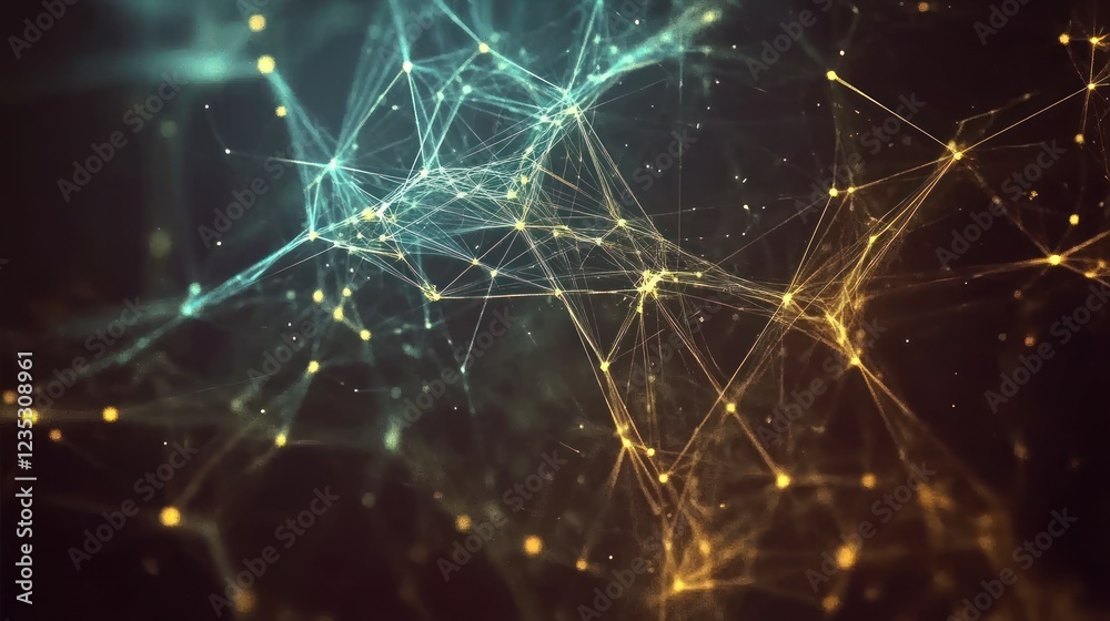 Poster Abstract Network Glowing Lines and Nodes