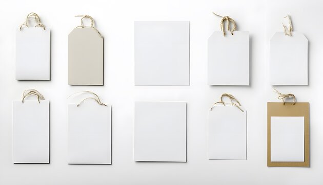 Blank Tags and Paper Bags Mockup Design