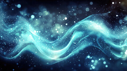 Glowing Blue Wave of Light - Abstract Digital Energy Flow