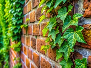 Obraz premium Lush Green Ivy Climbing Old Brick Wall - High-Resolution Stock Photo