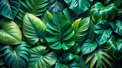 Lush Tropical Foliage: Long Exposure Photography of Vibrant Green Leaves