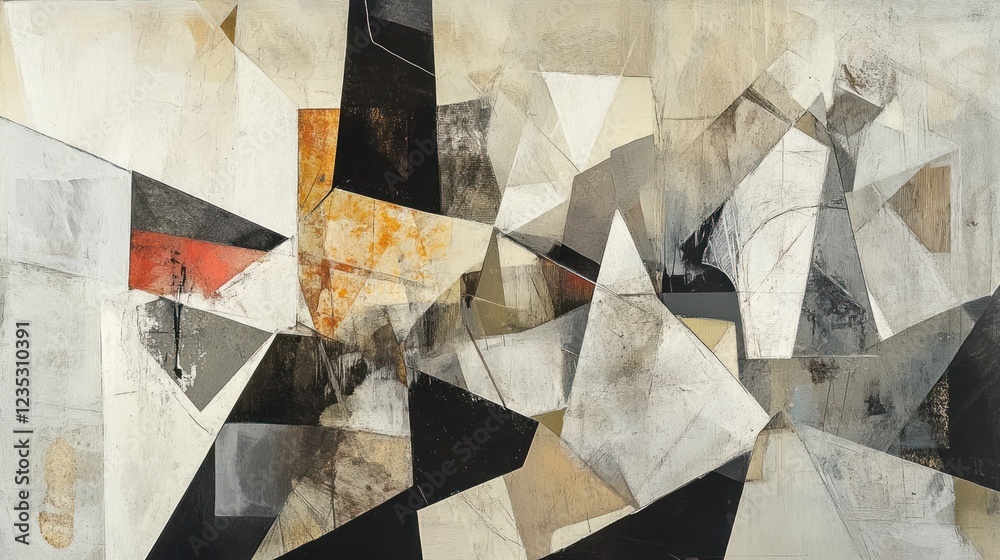 Poster abstract geometric composition in muted tones