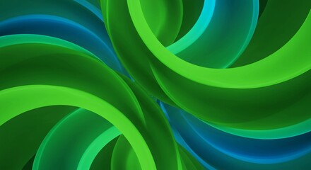 Fototapeta premium Abstract Green and Teal Swirling Curves Background Design Modern Dynamic Wallpaper