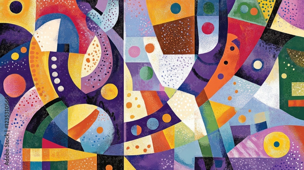 Poster abstract colorful geometric shapes artwork design