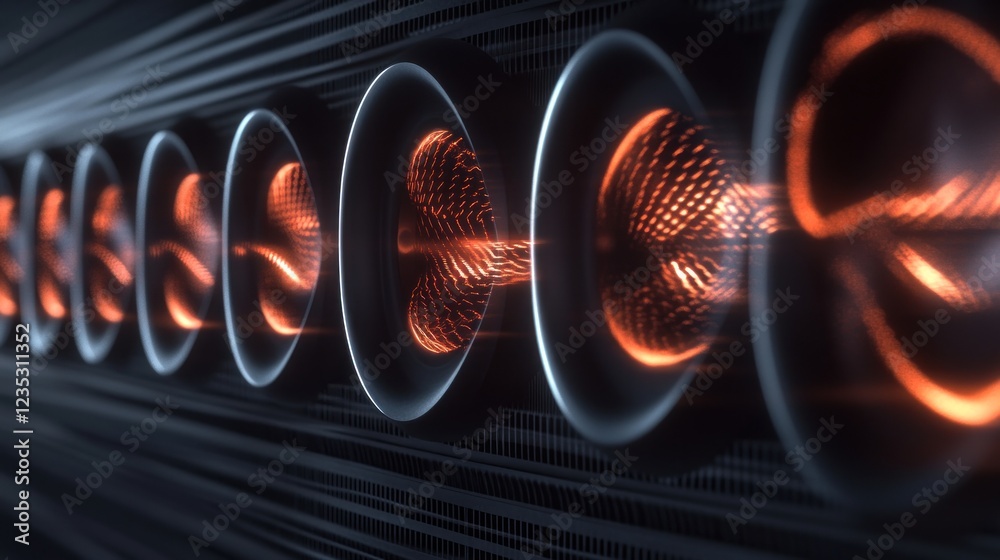 Poster Abstract Glowing Engine Array Design Concept