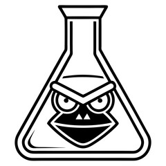 Erlenmeyer Flask Laboratory Research Vector | Clipart, Cartoon, Line Art Illustration, Erlenmeyer flask lab research vector illustration, perfect for science clipart, cartoons, and line art.