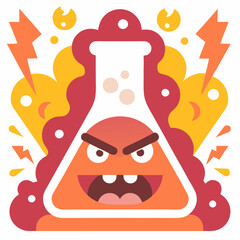 Erlenmeyer Flask Laboratory Research Vector | Clipart, Cartoon, Line Art Illustration, Erlenmeyer flask lab research vector illustration, perfect for science clipart, cartoons, and line art.