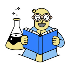 Erlenmeyer Flask Laboratory Research Vector | Clipart, Cartoon, Line Art Illustration, Erlenmeyer flask lab research vector illustration, perfect for science clipart, cartoons, and line art.