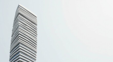 Fototapeta premium Modern Architecture Sleek White High Rise Building Exterior Design