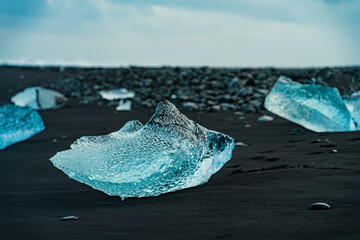 Glacier Ice Iceberg on ice lagoon Iceland
