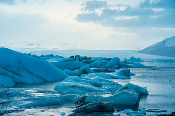 Glacier Ice Iceberg on ice lagoon Iceland
