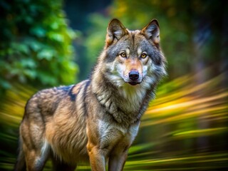 Fototapeta premium Majestic European Grey Wolf in the Wild