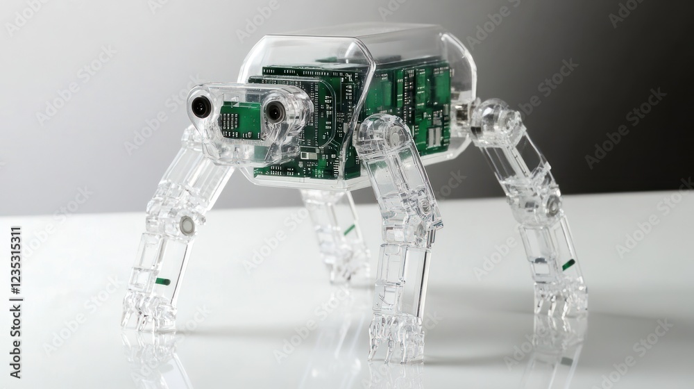 Poster Transparent Robotic Quadruped With Circuitry Inside