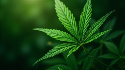 DNA in binary code fuels marijuana leaf growth. The binary code flows, creating a digital helix that evolves the leaf in real time, blending organic and digital elements.