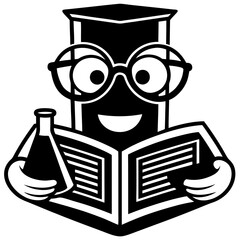 Graduated Cylinder Laboratory Research Vector | Clipart, Line Art & Cartoon Illustration, Graduated cylinder laboratory research vector illustration in clipart, line art, and cartoon styles.