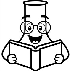 Graduated Cylinder Laboratory Research Vector | Clipart, Line Art & Cartoon Illustration, Graduated cylinder laboratory research vector illustration in clipart, line art, and cartoon styles.