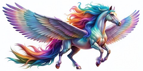 Obraz premium Majestic Pegasus Soaring Through the Sky
