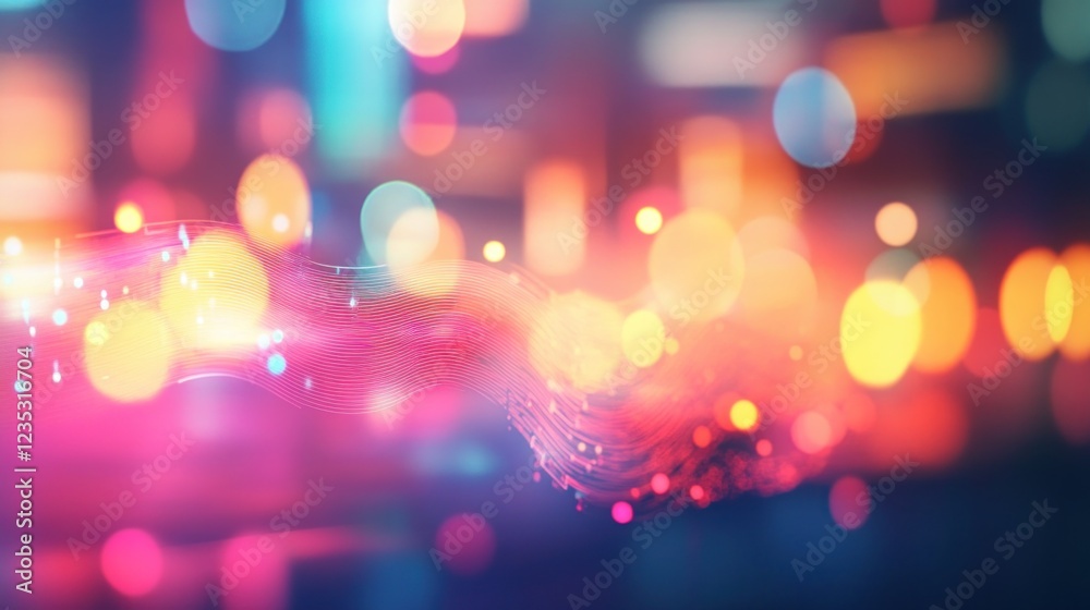 Poster abstract colorful lights wave background design