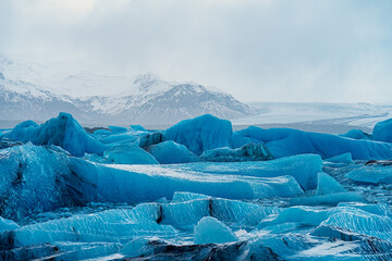 Glacier Ice Iceberg on ice lagoon Iceland
