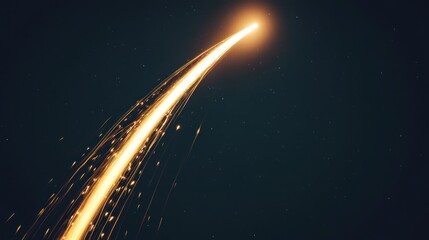 Obraz premium Bright Comet Streaking Across Night Sky