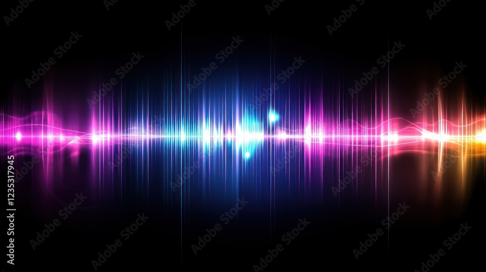 Poster abstract colorful lightwave soundwave visualization