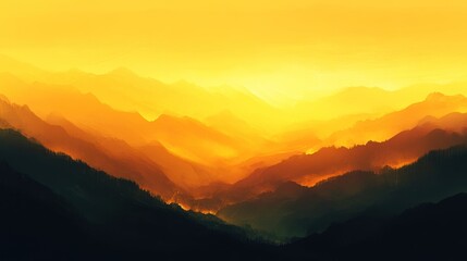 Obraz premium Golden Hour Mountain Range Landscape Panorama