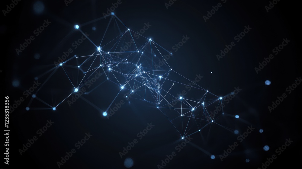 Poster abstract network digital connections glowing lines