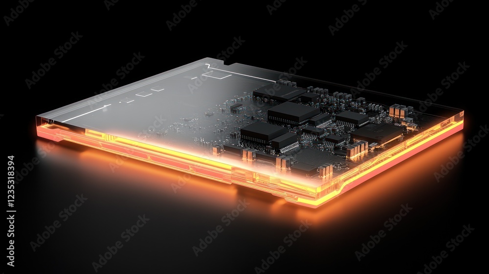 Aufkleber Illuminated Circuit Board Displaying Internal Components
