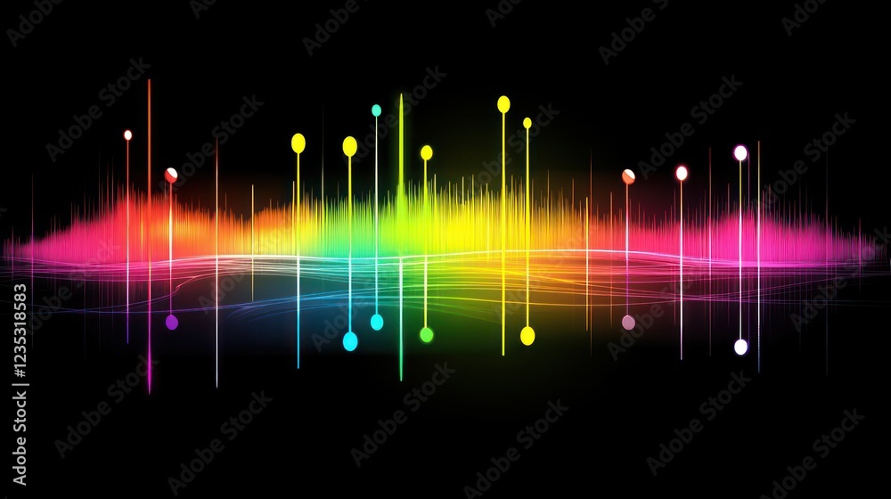 Poster Abstract Colorful Audio Spectrum Visualization