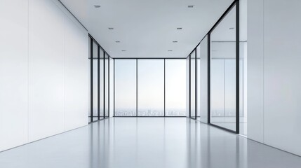 Modern Minimalist Office Space with City View