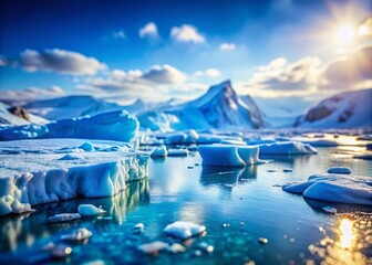 Miniature Antarctic Coastline: Icy Cliffs & Frozen Ocean Tilt-Shift