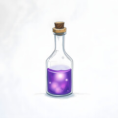 Vector Purple Magic Potion Bottle for Fantasy Game