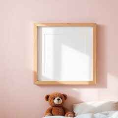 Picture frame mockup in kids room