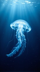 Obraz premium Elegant jellyfish in ocean bathed in soft light