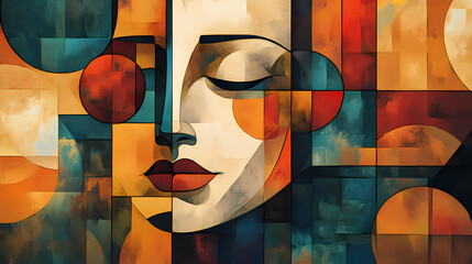 modern cubistinspired male face
