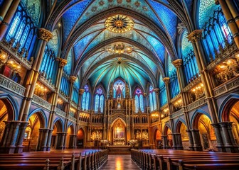 Obraz premium Montreal Cathedral Interior HDR Image
