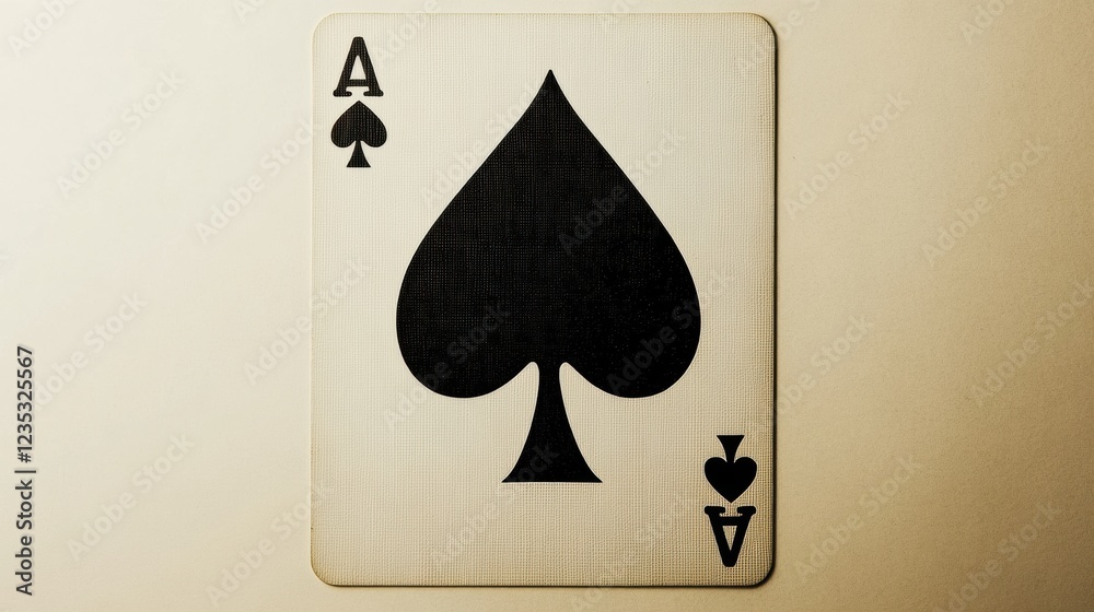 Aufkleber Classic playing card featuring the ace of spades with a simple design on a neutral background. Generative AI